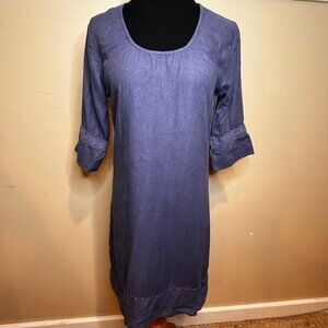 John P. Collection 100% Linen Knee Length Loose Shift Dress Lagenlook Size Small